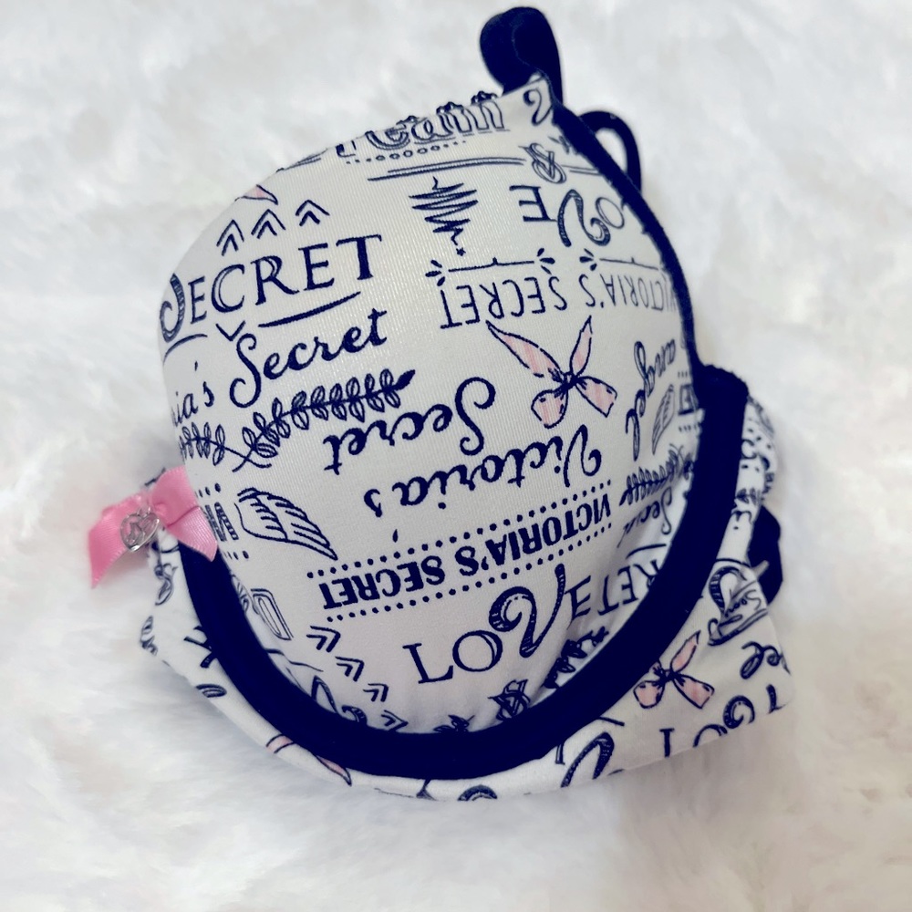 1. PINK 💗by Victoria's Secret Underwire light t-shirt bra 32C Sexy Black white